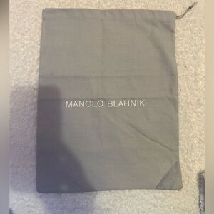Manolo Blahnik Light Gray Branded Drawstring Dust Bag